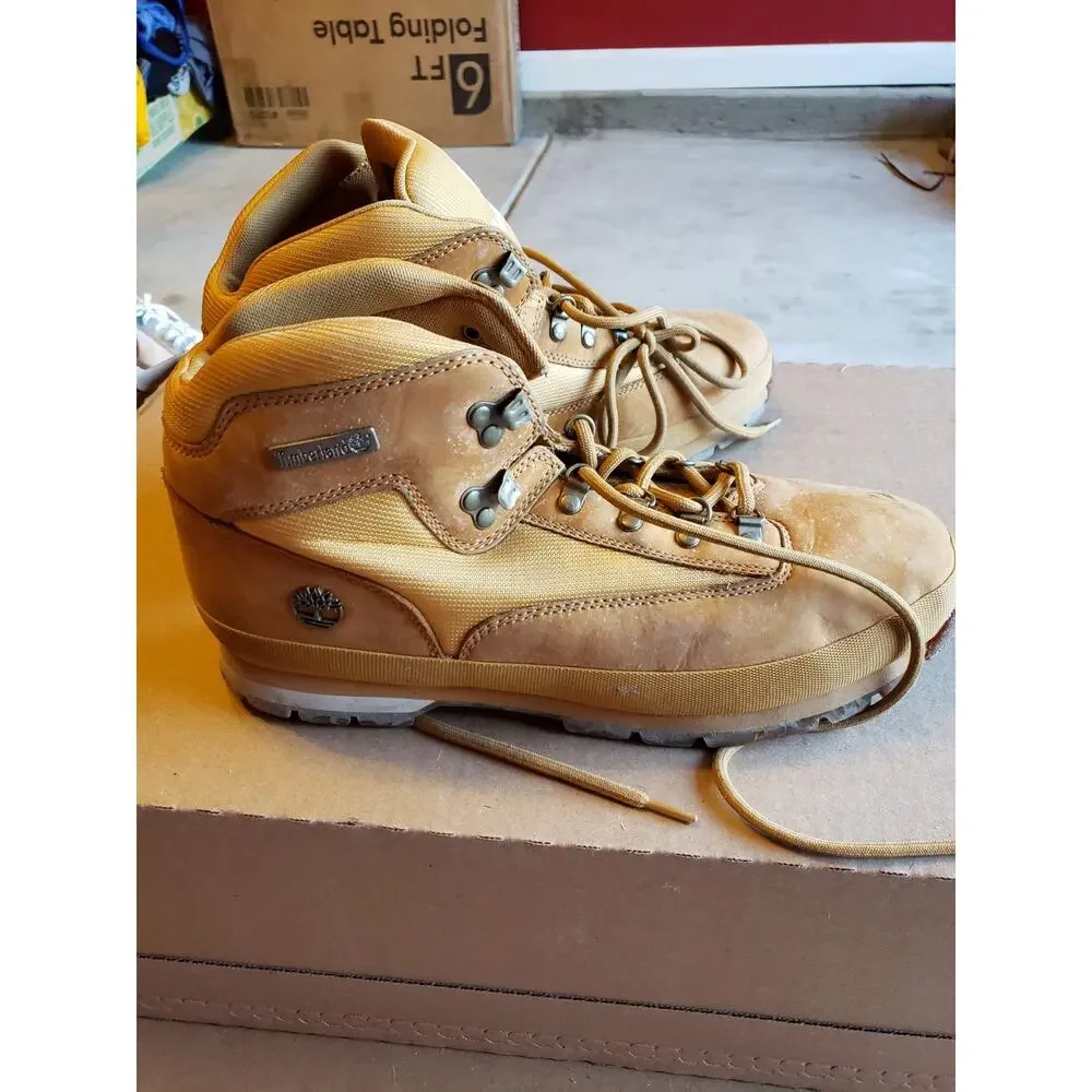 Timberland Euro Hiker Leather Mid Waterproof Boots Size 15 Mens Brown Trail